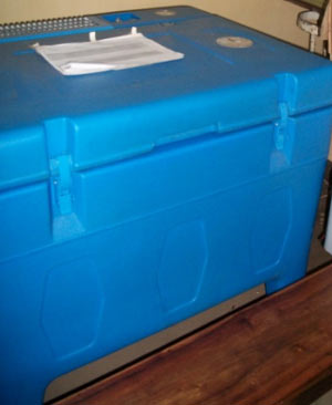 Gas refrigerator for vaccines